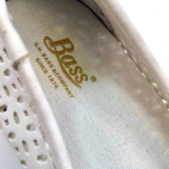 Bass Womens White Woven Broadway Flats Size 7.5W - Picture 5 of 7